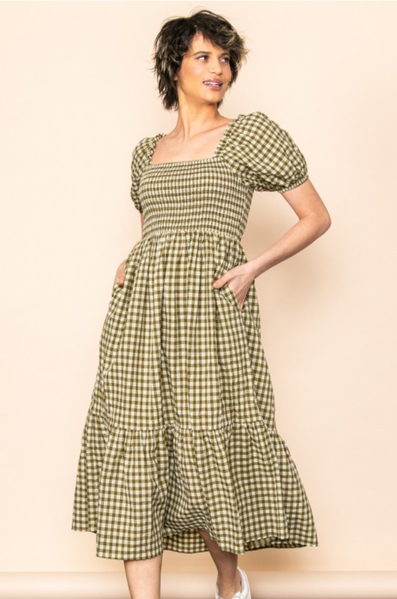 Gingham Midi dress