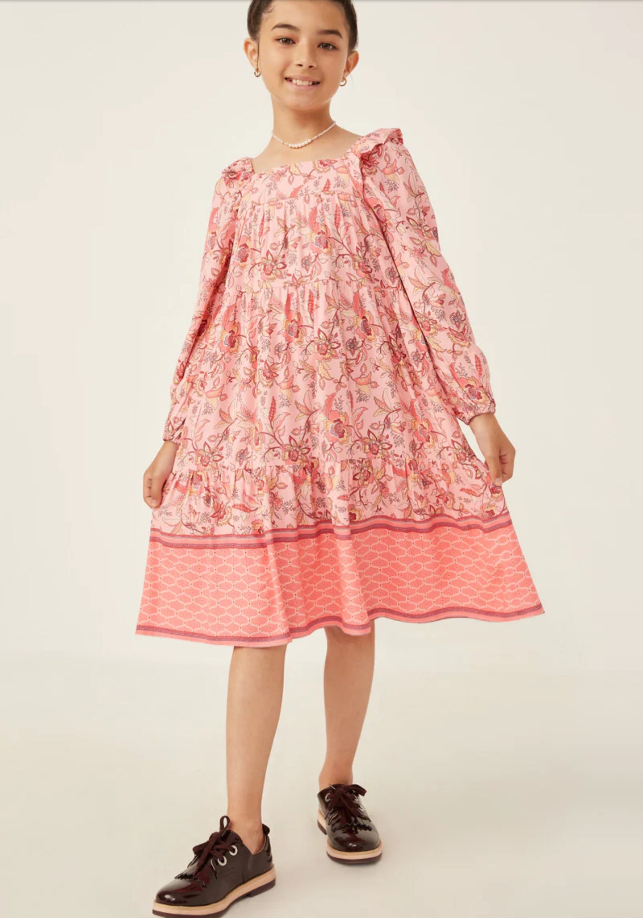 Boho Floral Midi Dress-Kids