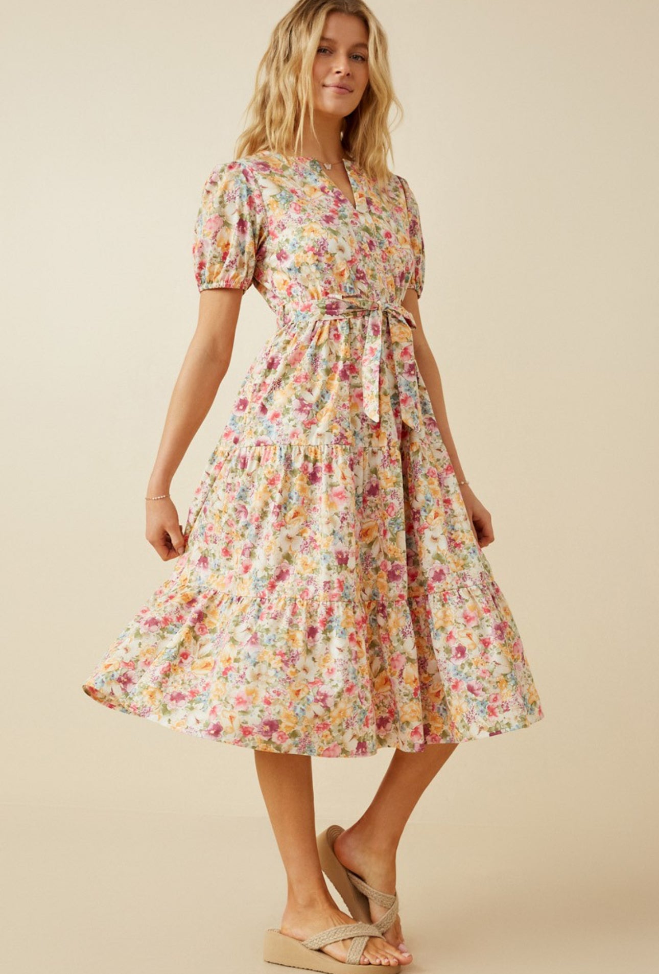 Lesly Floral Belted Dress