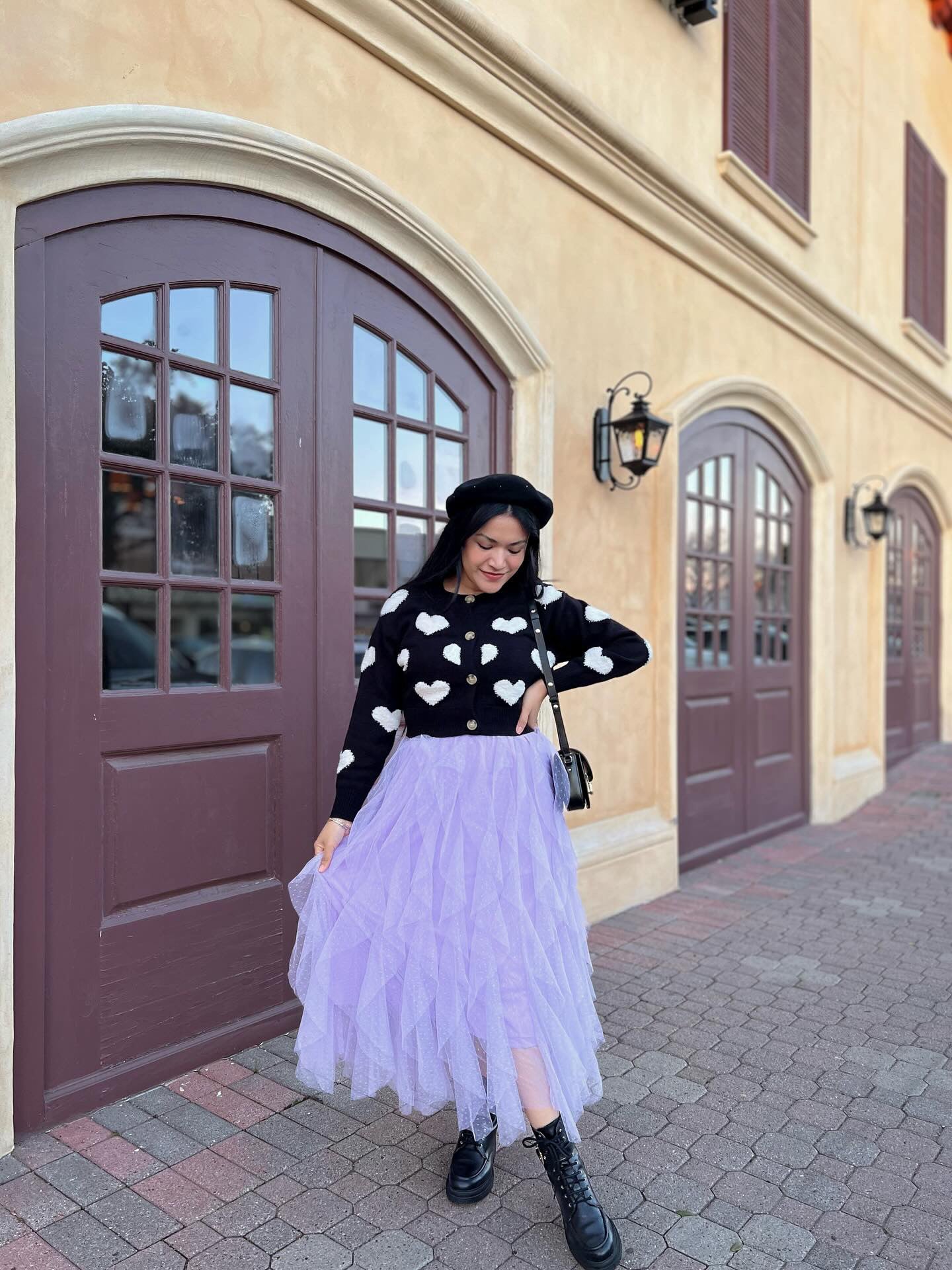 Lilac Tulle Midi Skirt