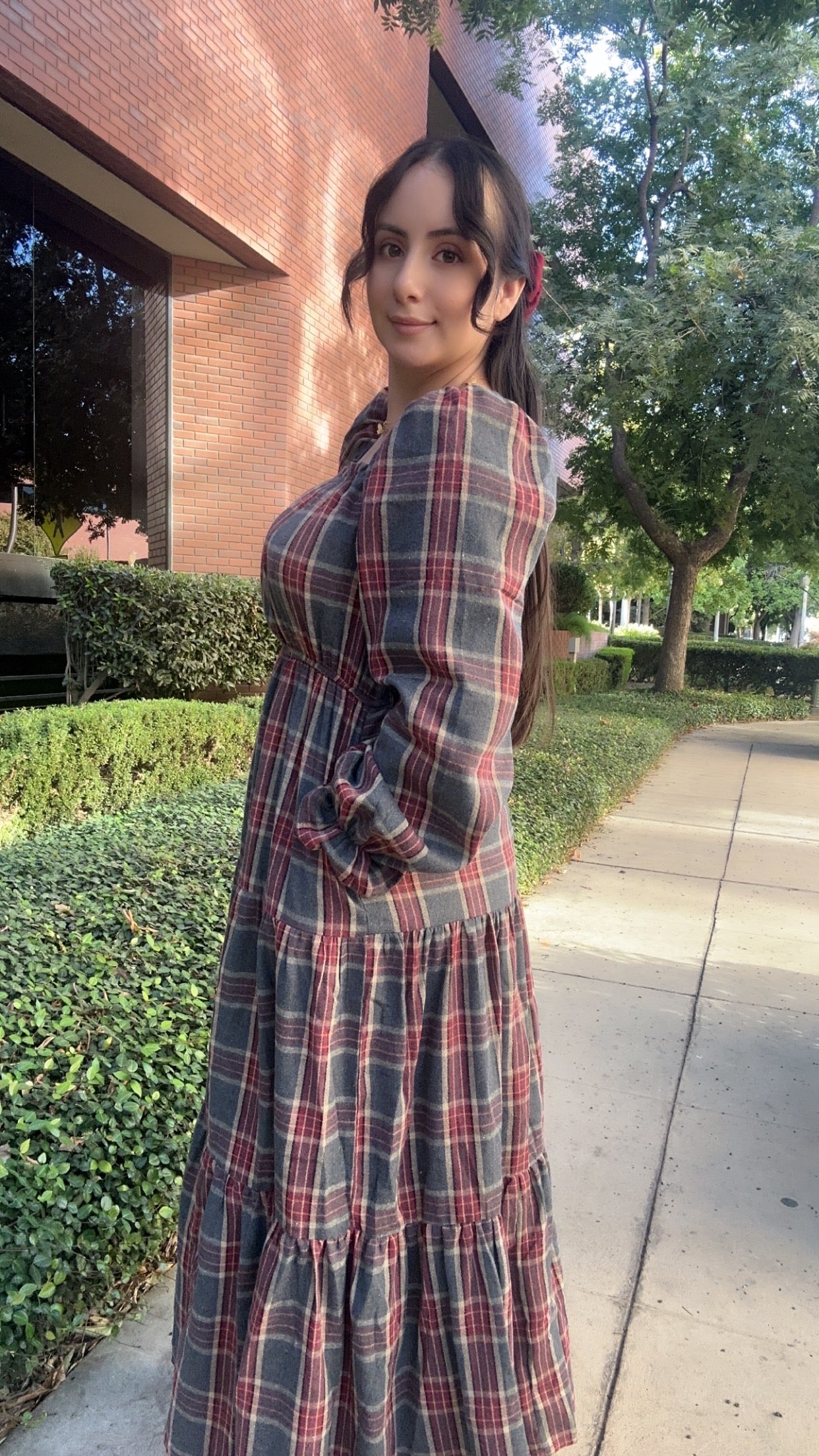 Plaid Midi Dress