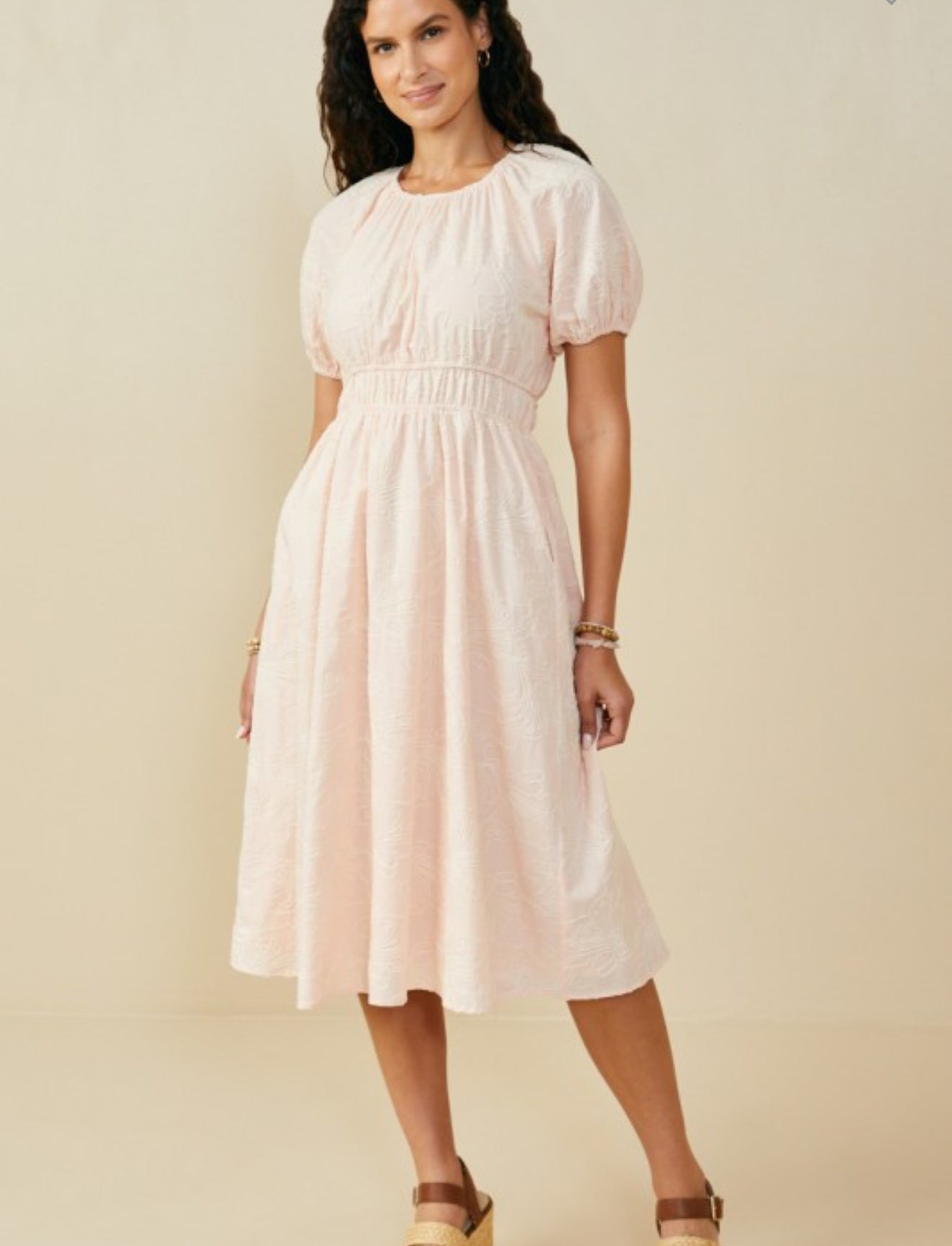Blush Embroidered Dress
