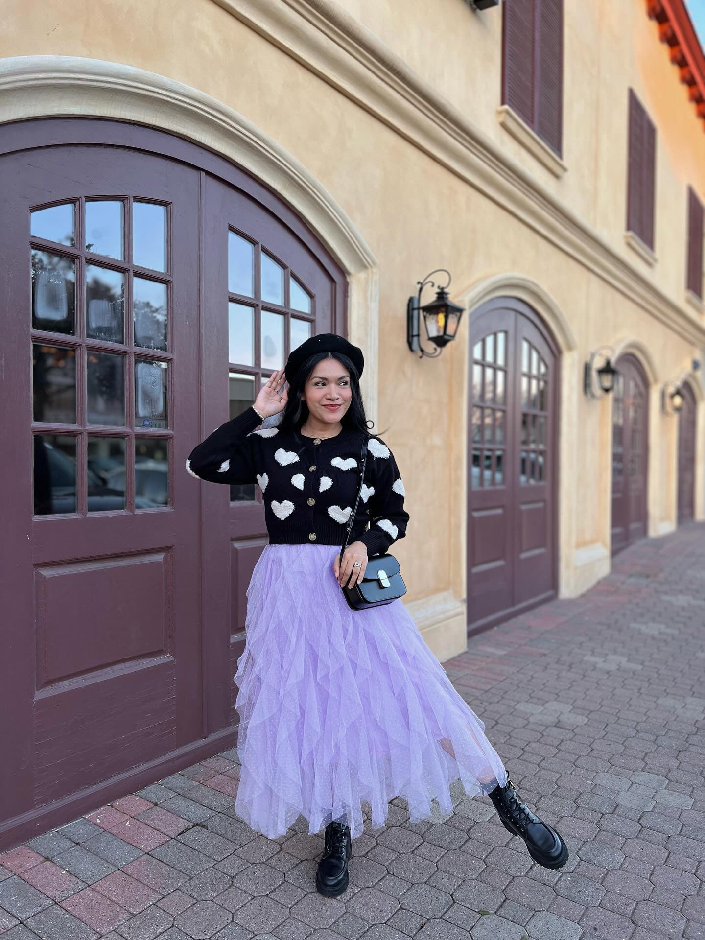 Lilac Tulle Midi Skirt