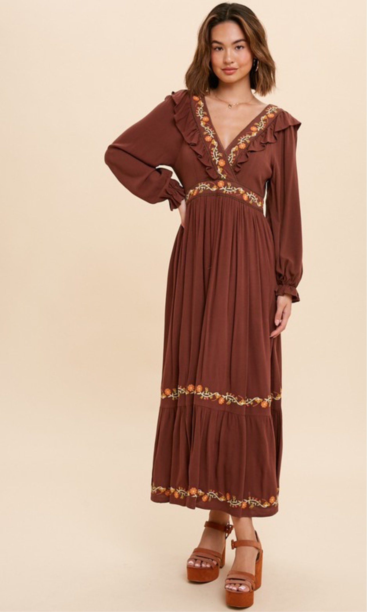 Brown Midi Dress