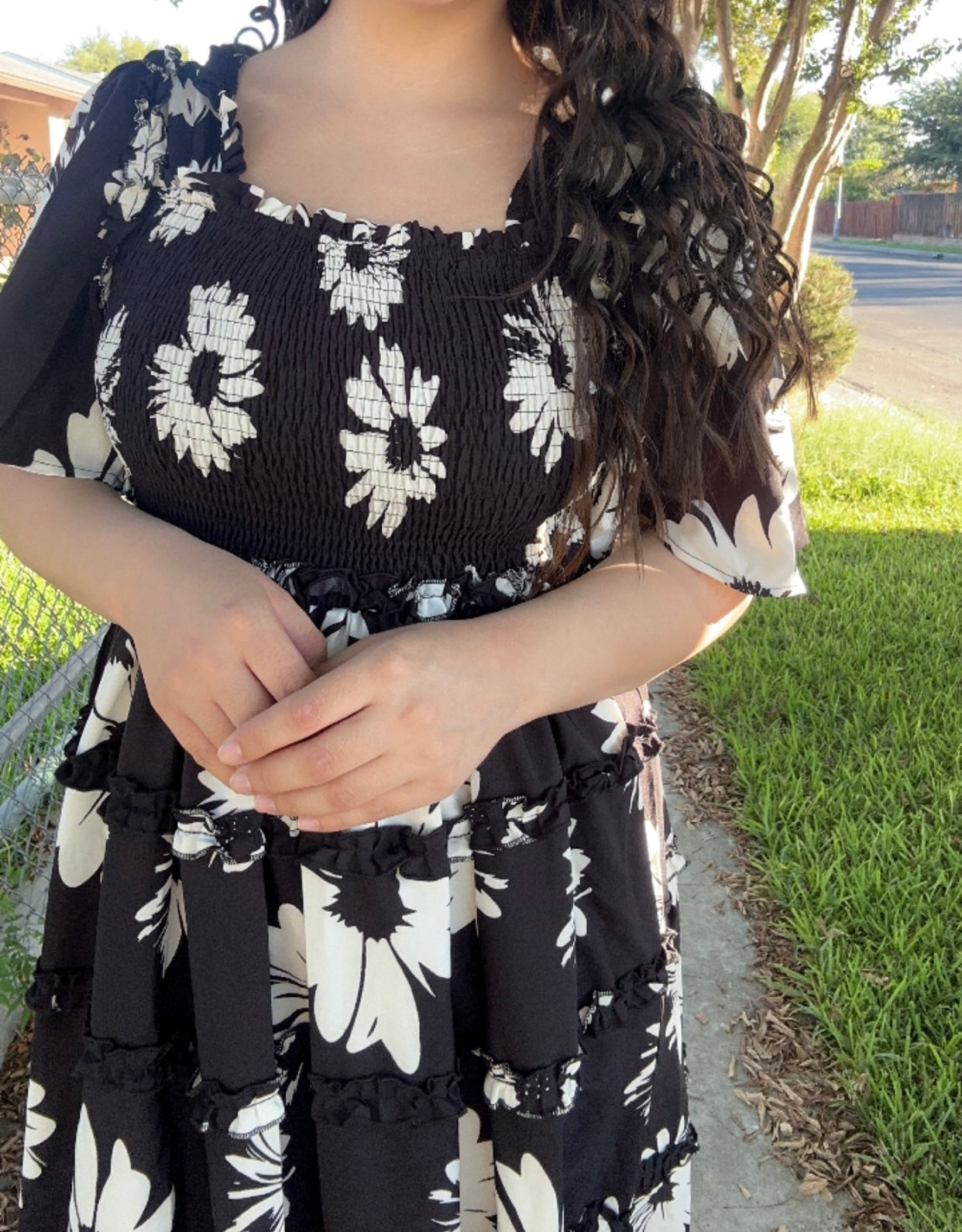 Black & White Midi Dress