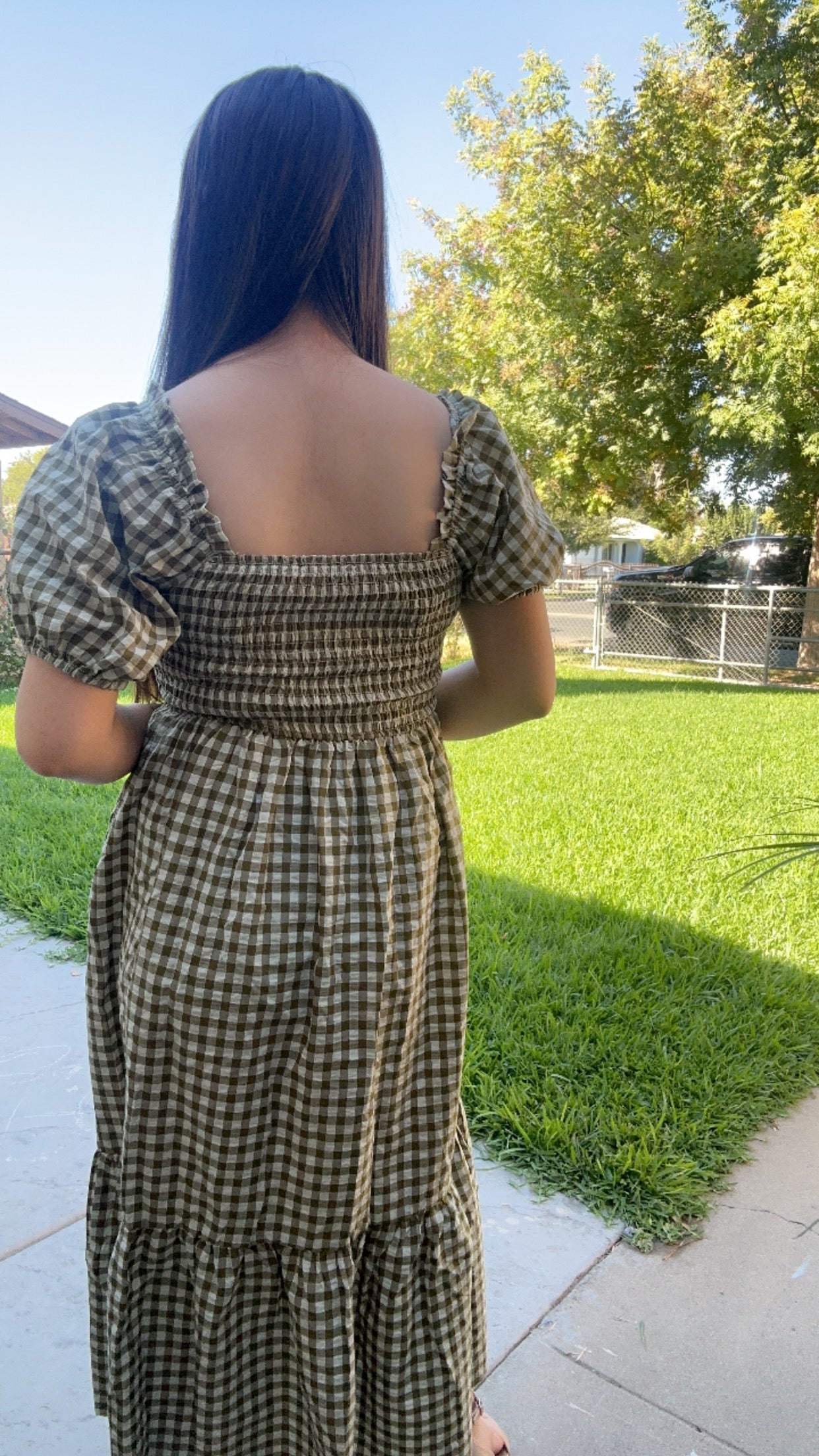 Gingham Midi dress