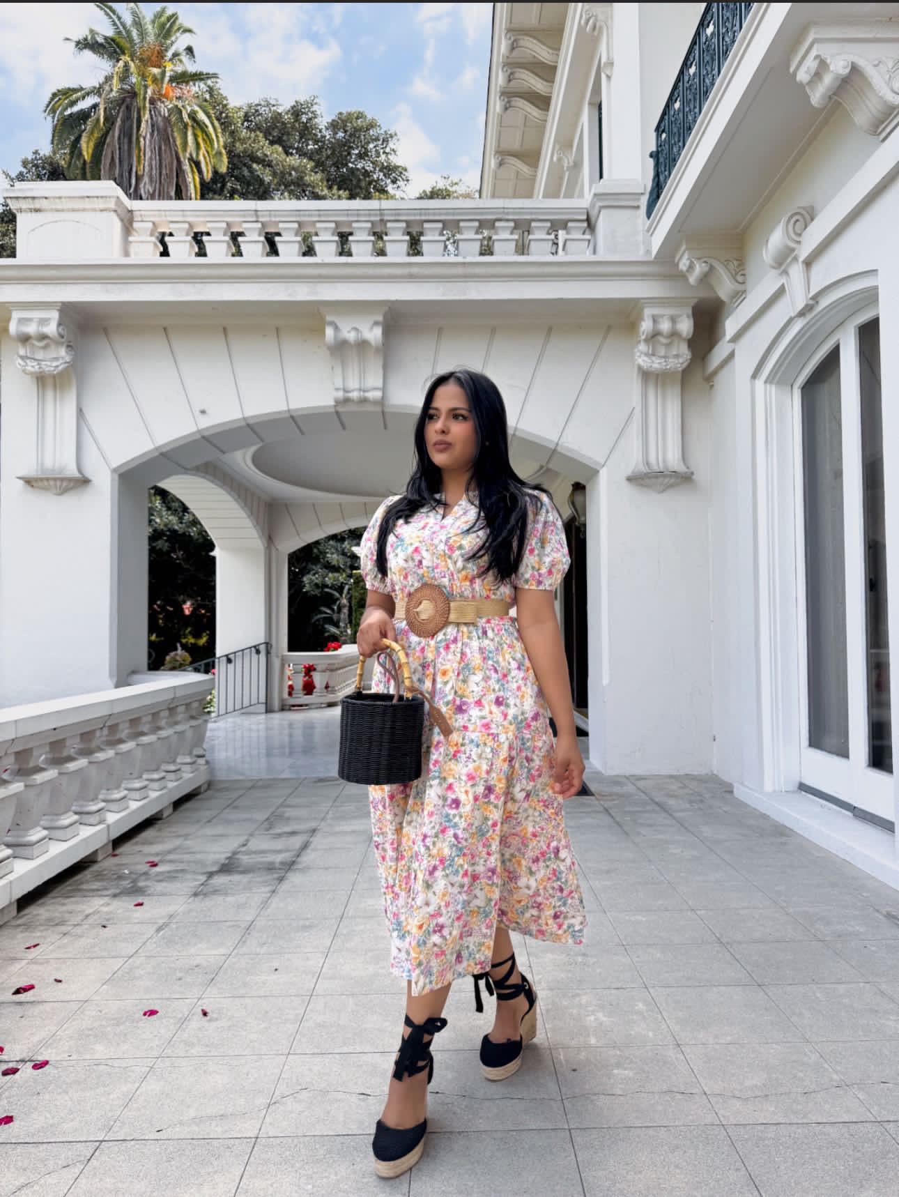 Lesly Floral Belted Dress