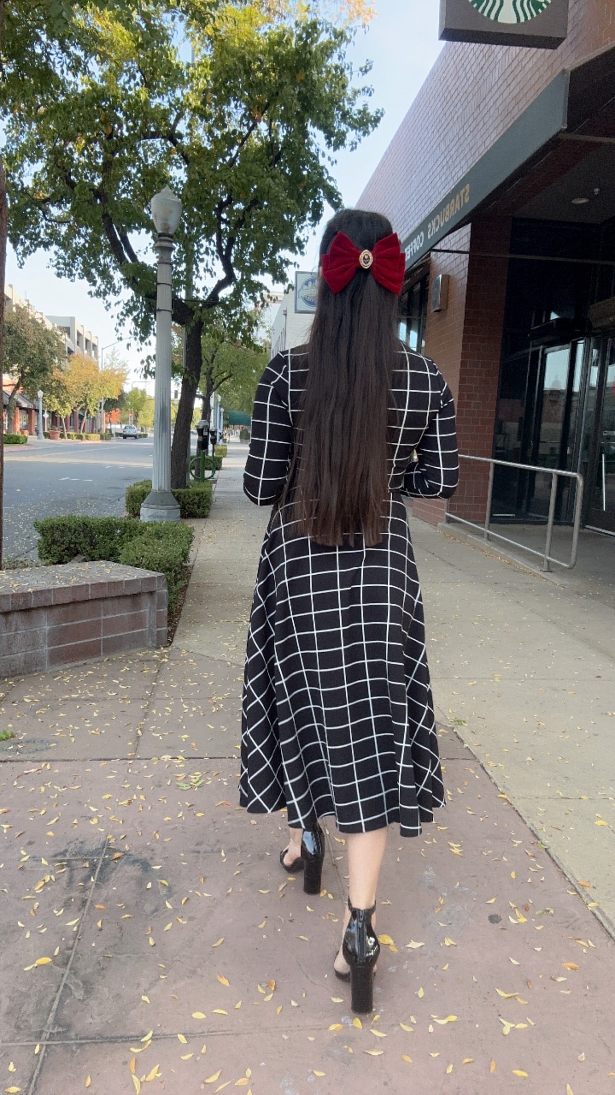 Black Striped Midi Dress