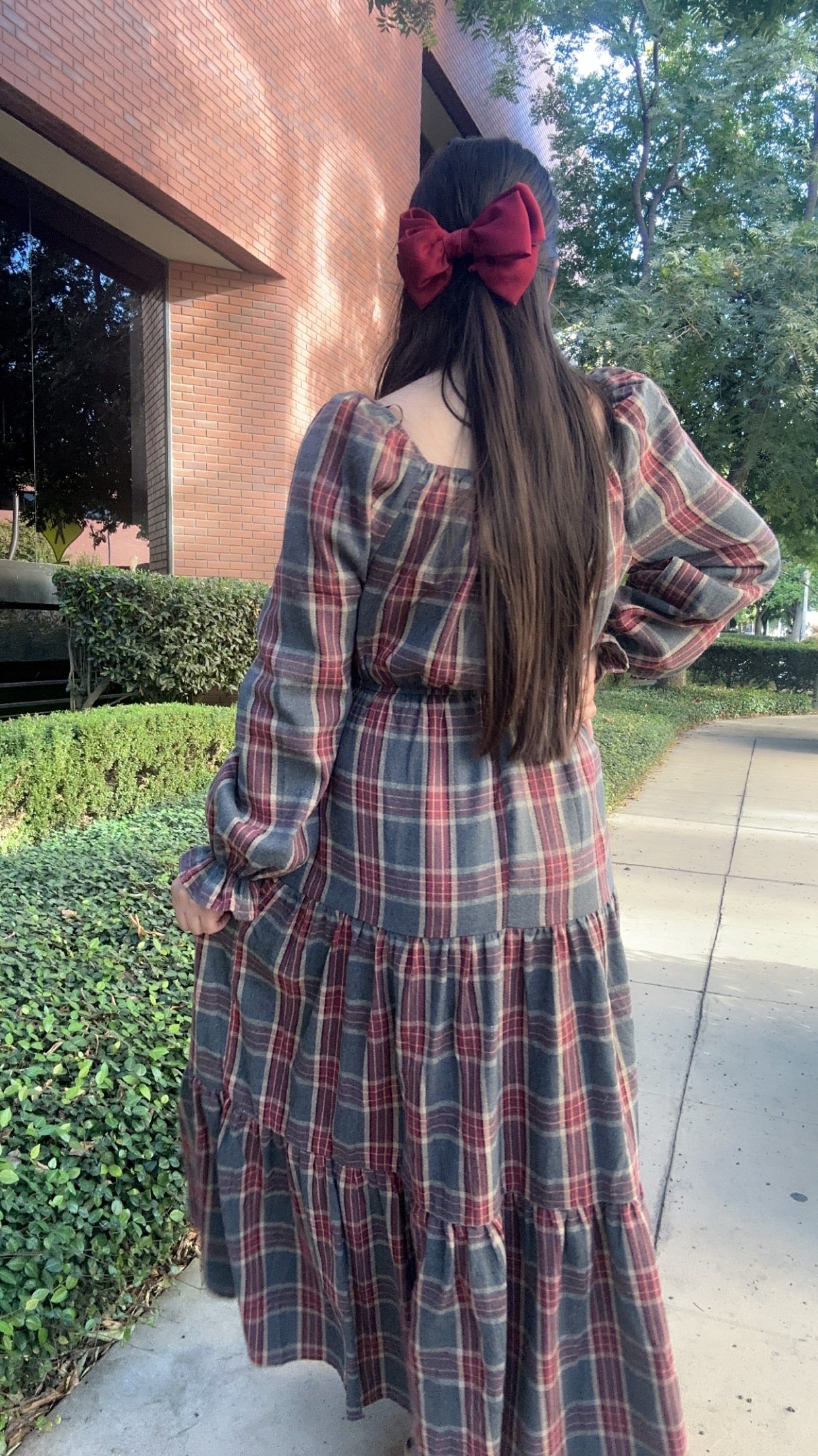 Plaid Midi Dress