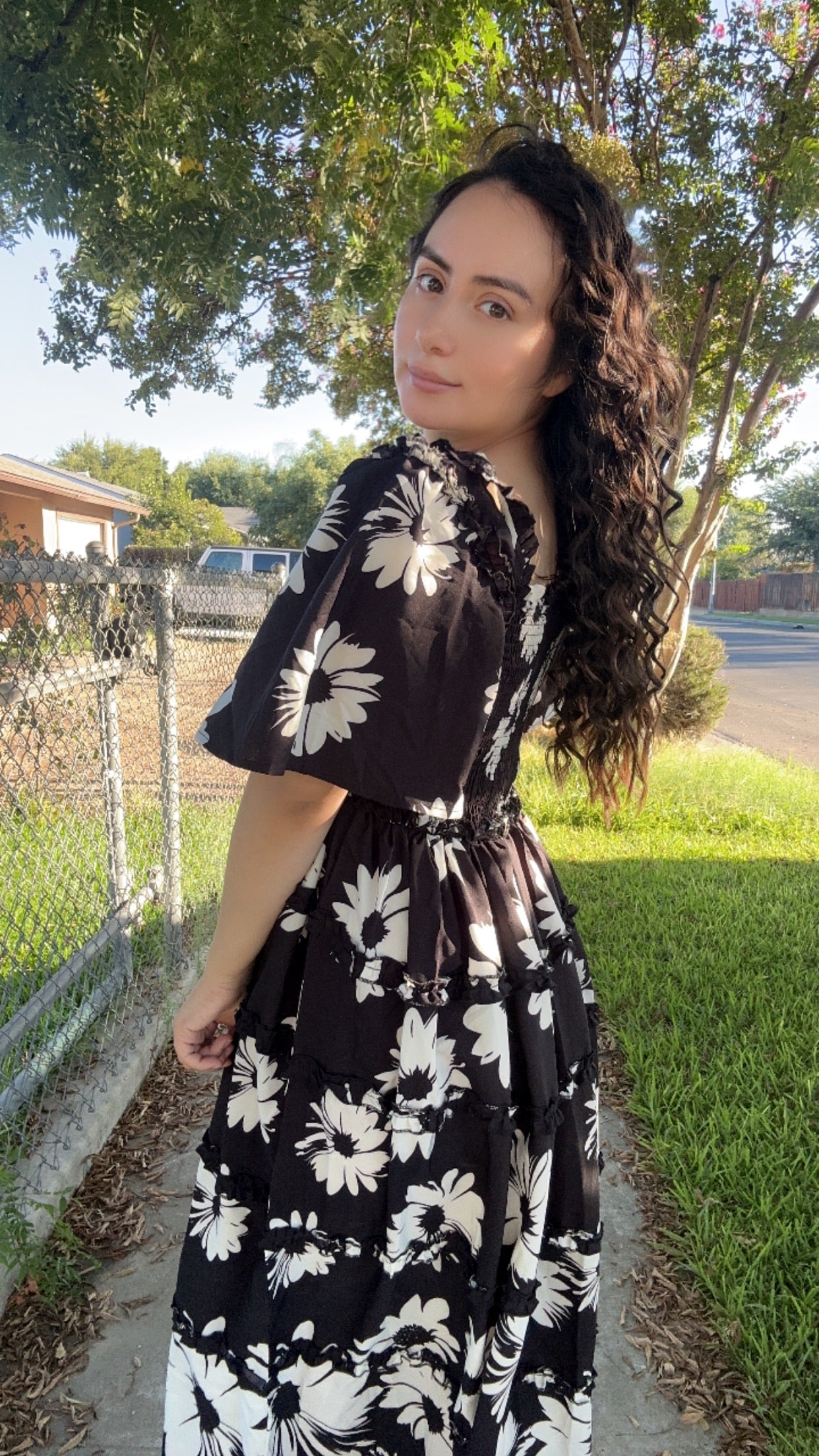 Black & White Midi Dress