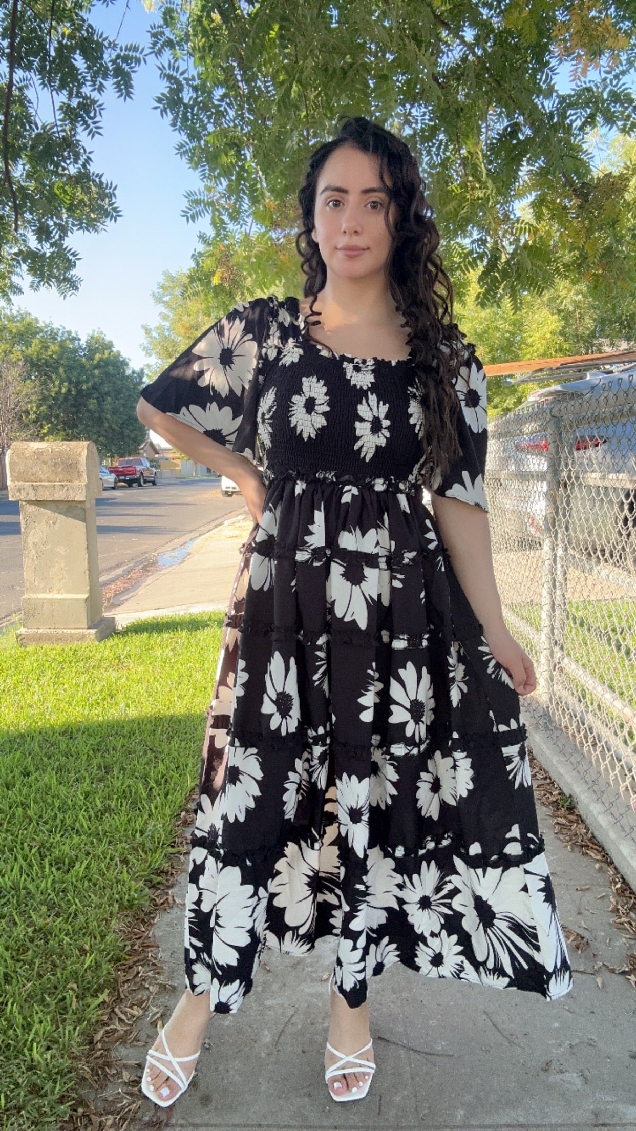 Black & White Midi Dress