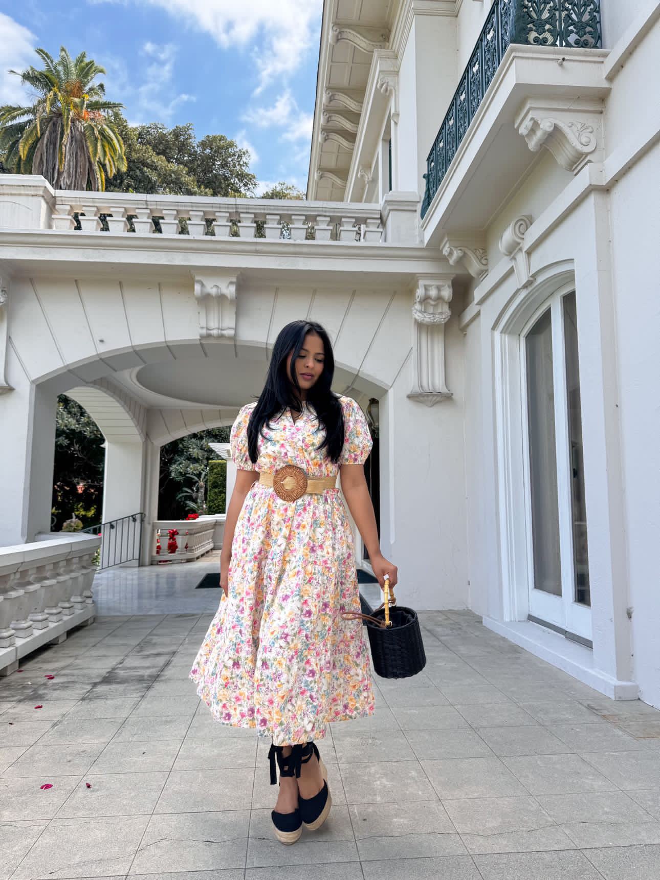 Lesly Floral Belted Dress