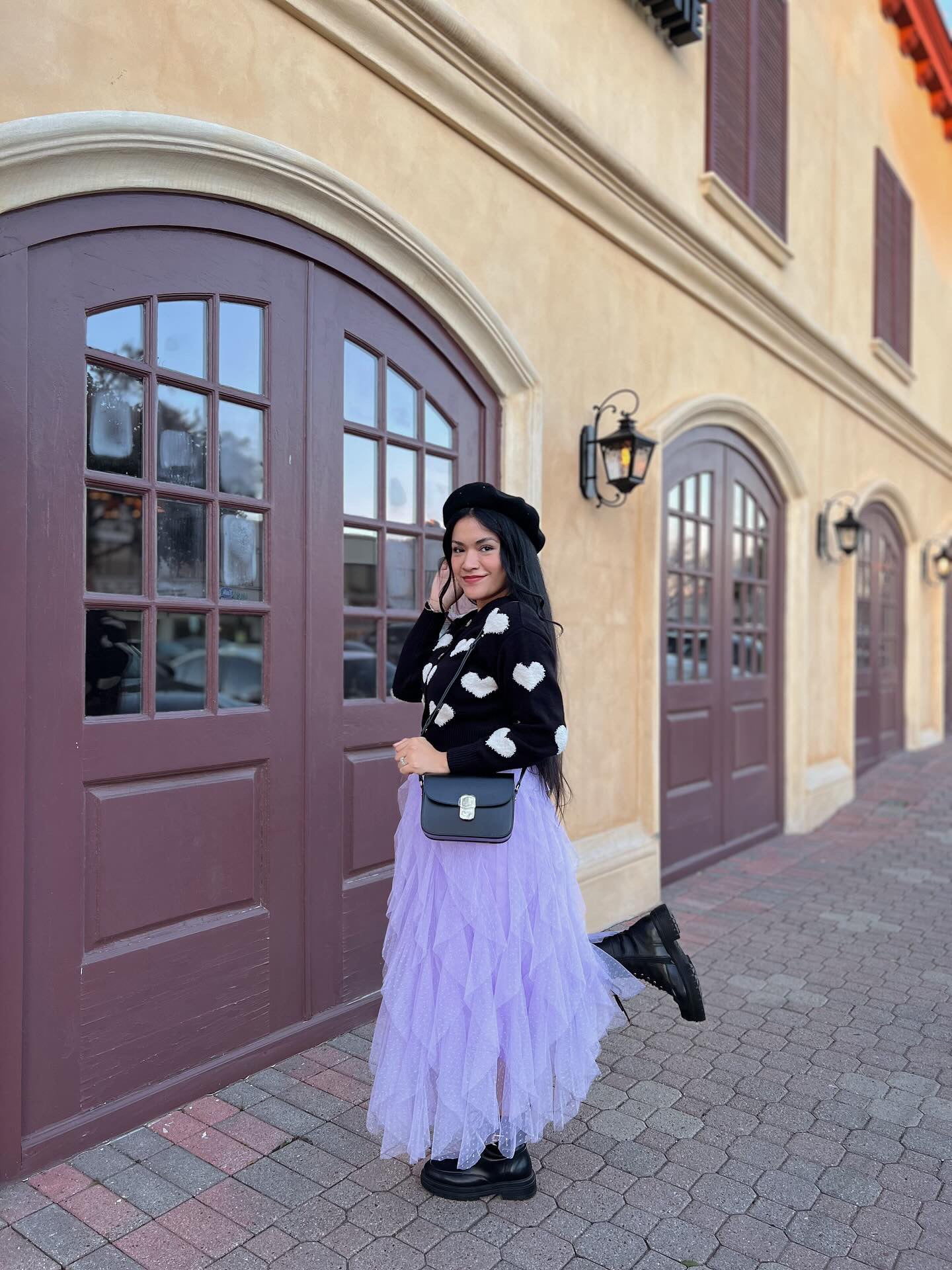 Lilac Tulle Midi Skirt