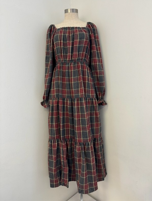 Plaid Midi Dress