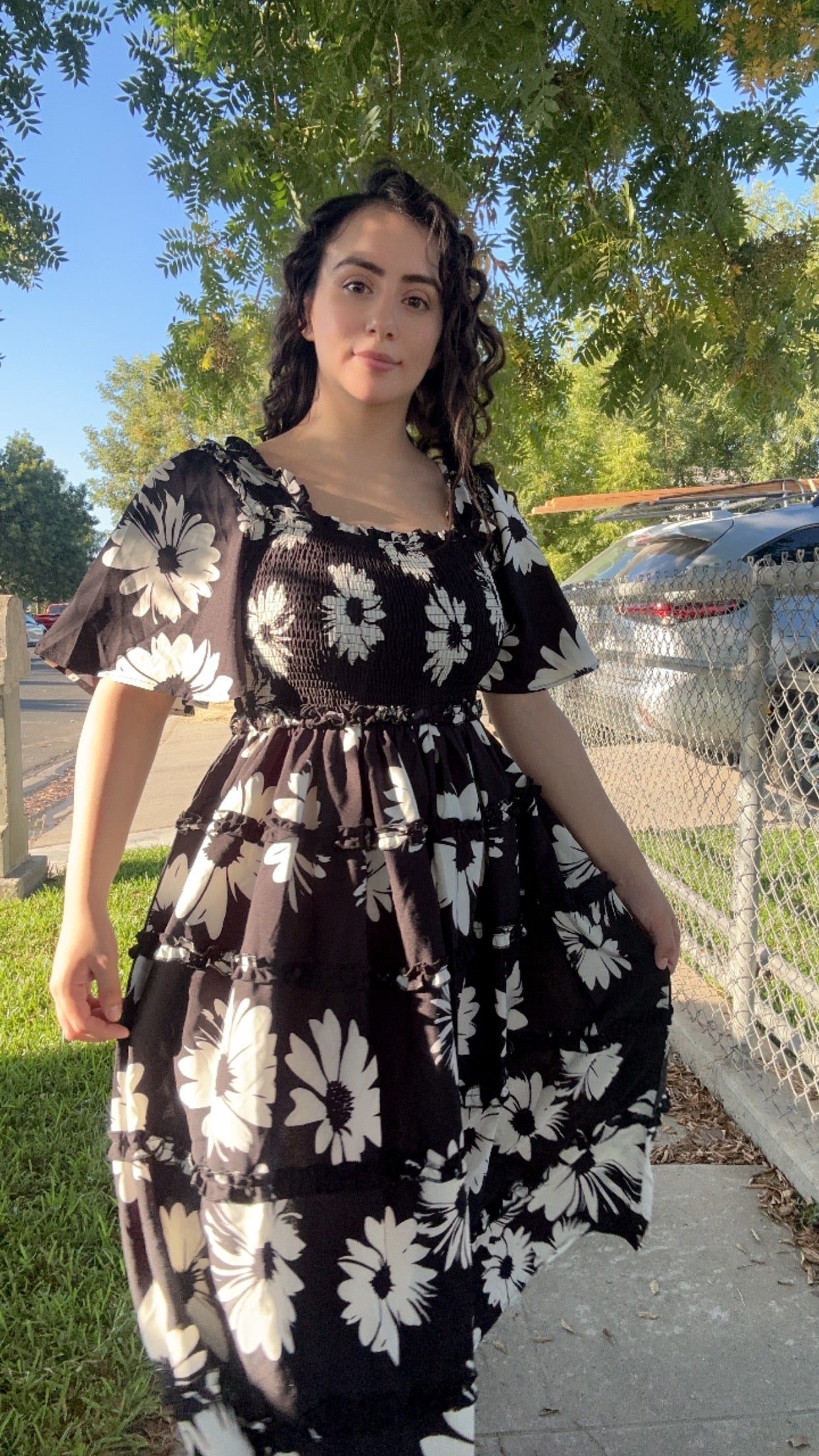 Black & White Midi Dress