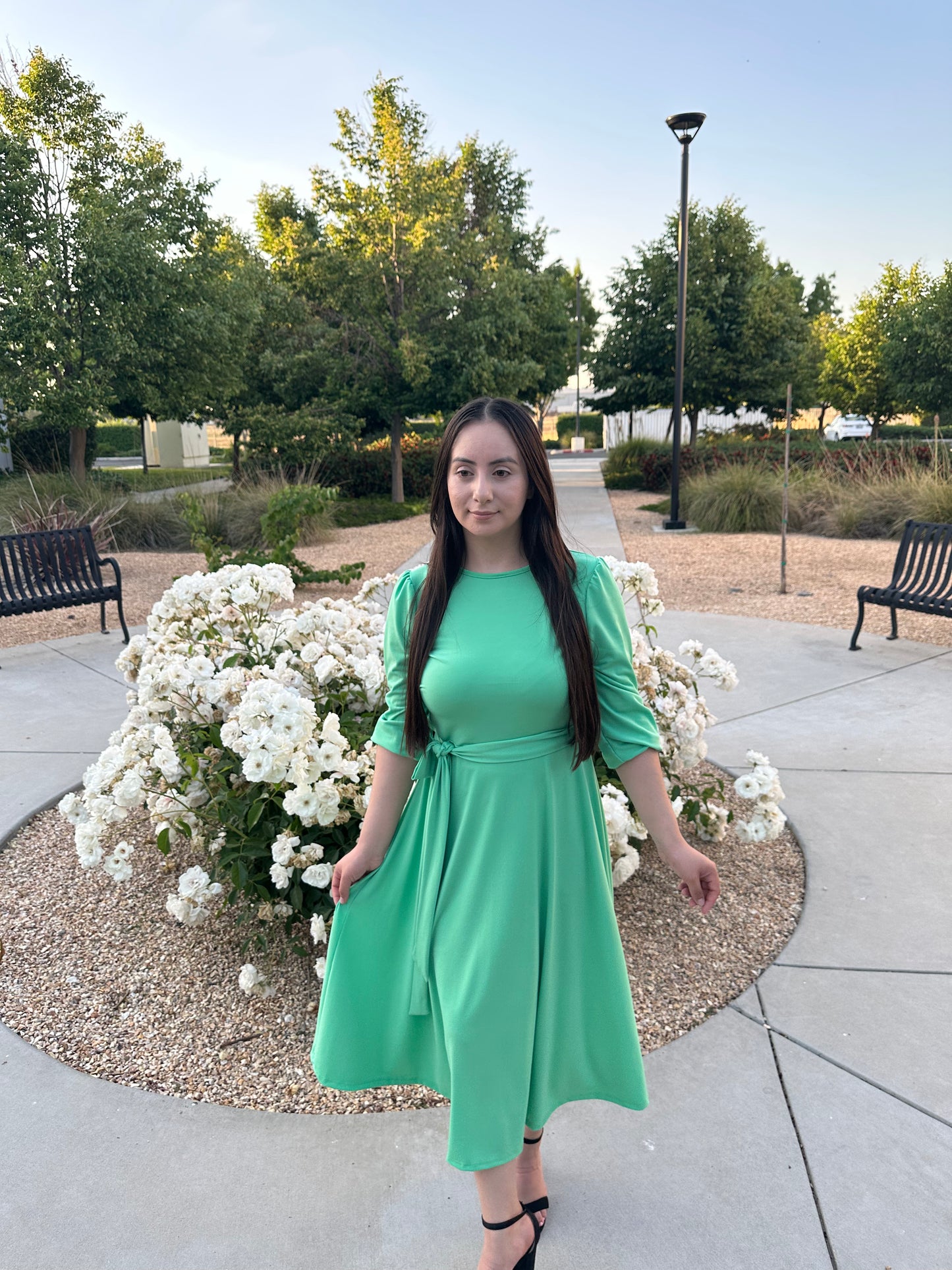 Olivia Midi Dress in kelly Green