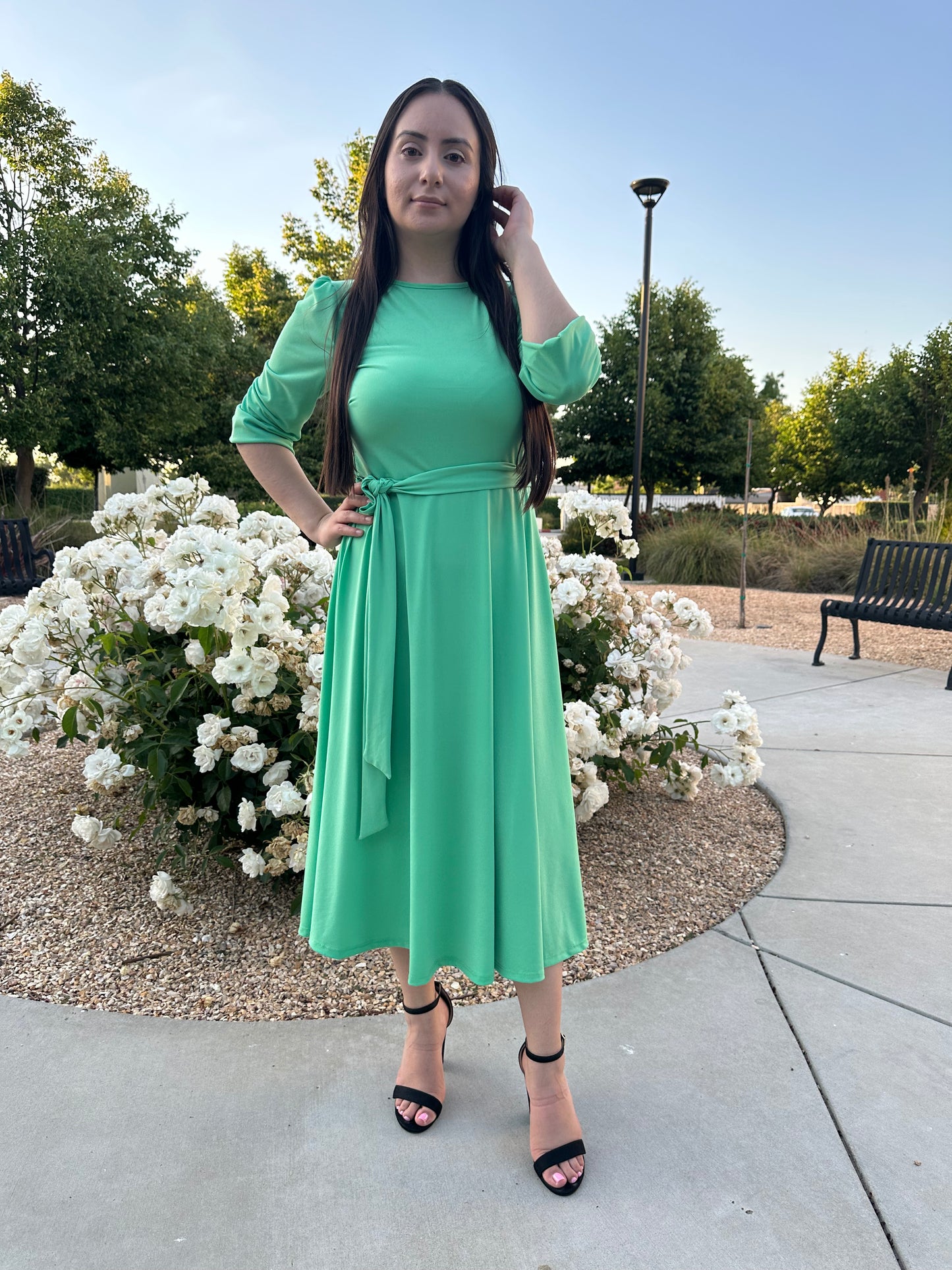 Olivia Midi Dress in kelly Green