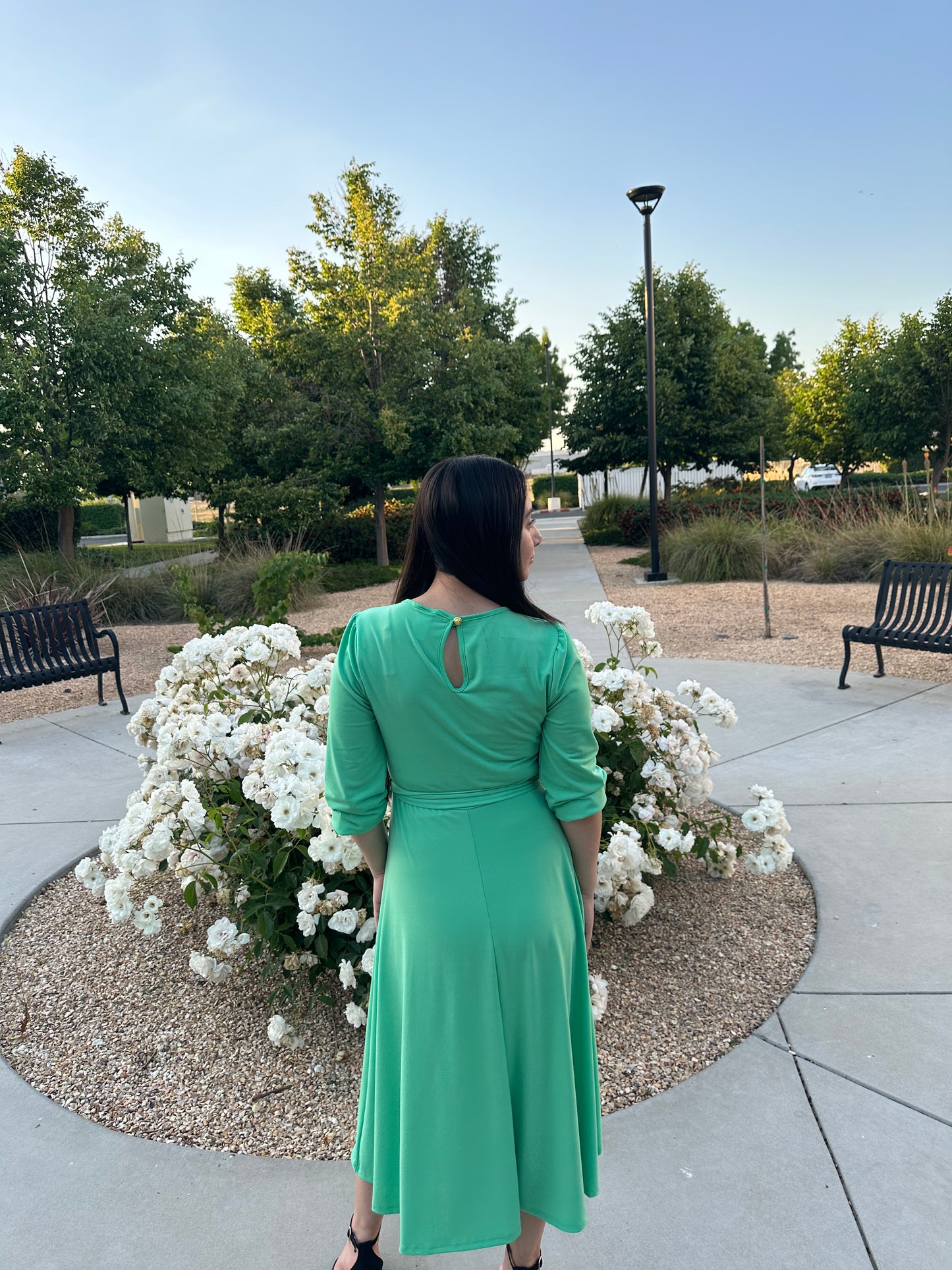 Olivia Midi Dress in kelly Green