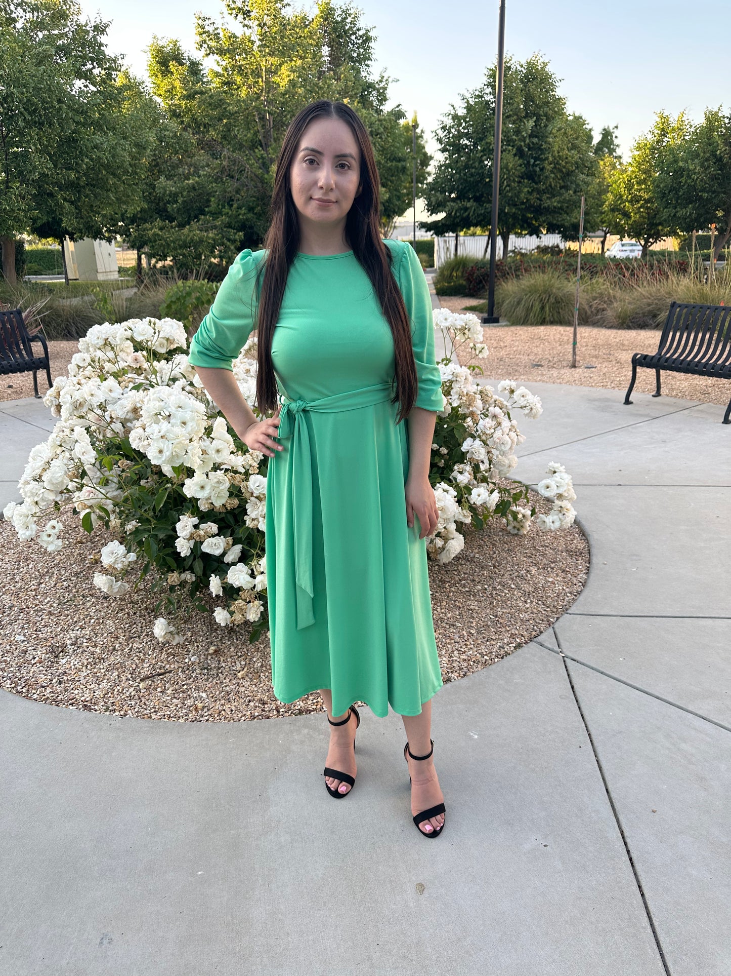 Olivia Midi Dress in kelly Green